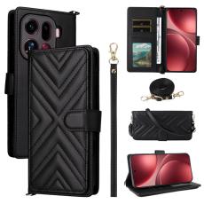 OEM - Oppo Find X9 Pro 5G St&auml;ll Fodral &Auml;kta L&auml;der - Svart