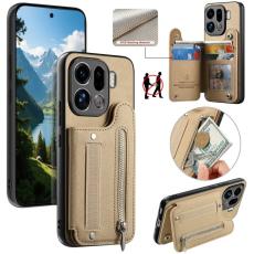 OEM - Oppo Find X9 Pro Fodral &Auml;kta L&auml;der RFID Skydd - Khaki