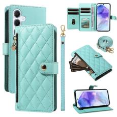 OEM - Rhombus Samsung Galaxy A55 5G Pl&aring;nboksfodral Konstl&auml;der - Ljusgr&ouml;n