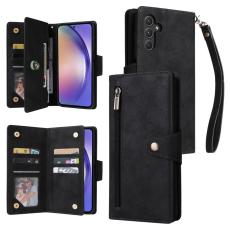 OEM - RIVET Samsung Galaxy A55 5G Pl&aring;nboksfodral Konstl&auml;der Flip - Svart