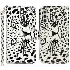 OEM - Samsung Galaxy A35 5G Fodral 3D M&ouml;nstertryck &Auml;kta L&auml;der - Leopardhuvud