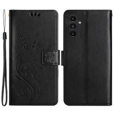 OEM - Samsung Galaxy A35 5G Fodral &Auml;kta L&auml;der Fj&auml;rilsdesign - Svart