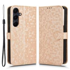 OEM - Samsung Galaxy A35 5G Fodral &Auml;kta L&auml;der Magnetl&aring;s - Ros&eacute;guld