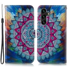 OEM - Samsung Galaxy A35 5G Fodral &Auml;kta L&auml;der Mandala Blomma - Flerf&auml;rgad