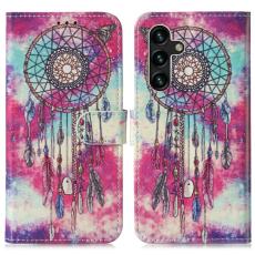 OEM - Samsung Galaxy A35 5G Fodral &Auml;kta L&auml;der M&ouml;nstertryckt - Dream Catcher