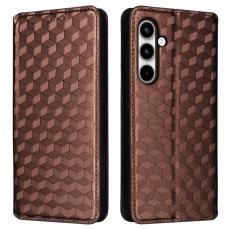 OEM - Samsung Galaxy A35 5G Fodral &Auml;kta L&auml;der Rombm&ouml;nster - Brun