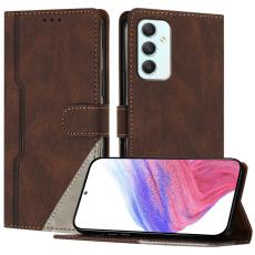 OEM - Samsung Galaxy A35 5G Fodral &Auml;kta L&auml;der St&auml;ll Shockproof - Brun