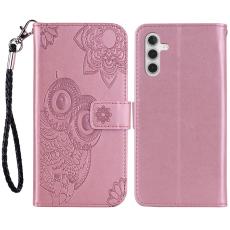 OEM - Samsung Galaxy A35 5G Fodral &Auml;kta L&auml;der Uggla - Ros&eacute;guld