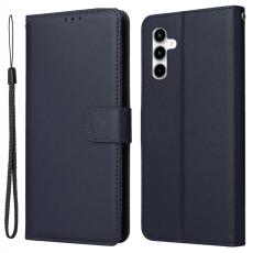 OEM - Samsung Galaxy A35 5G Fodral Anti-Scratch Konstl&auml;der Flip - Bl&aring;