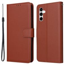 OEM - Samsung Galaxy A35 5G Fodral Anti-Scratch Konstl&auml;der Flip - Brun