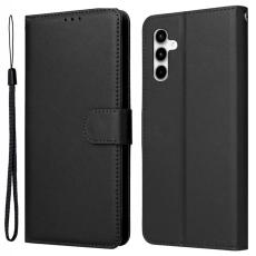 OEM - Samsung Galaxy A35 5G Fodral Anti-Scratch Konstl&auml;der Flip - Svart