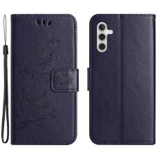 OEM - Samsung Galaxy A35 5G Fodral Impr&auml;nerat Konstl&auml;der St&auml;ll - M&ouml;rklila