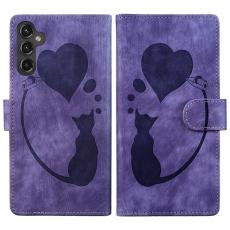 OEM - Samsung Galaxy A35 5G Fodral Konstl&auml;der Katttryck - Lila