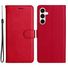 OEM - Samsung Galaxy A35 5G Fodral Konstl&auml;der St&auml;ll med Rem - R&ouml;d