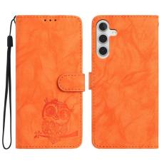 OEM - Samsung Galaxy A35 5G Fodral PU L&auml;der Med Handrem - Orange