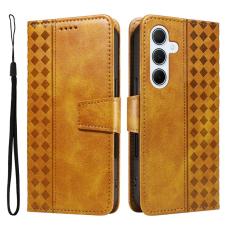 OEM - Samsung Galaxy A35 5G Fodral St&auml;ll &Auml;kta L&auml;der - Gul