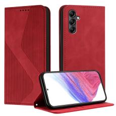 OEM - Samsung Galaxy A35 5G Fodral St&auml;ll &Auml;kta L&auml;der - R&ouml;d