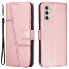 OEM - Samsung Galaxy A35 5G Fodral St&auml;ll PU L&auml;der - Ros&eacute;guld