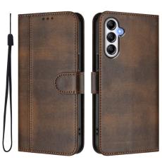 OEM - Samsung Galaxy A35 5G Fodral St&auml;ll Retro Textur &Auml;kta L&auml;der - Brun