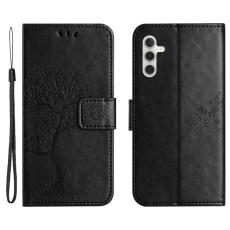 OEM - Samsung Galaxy A35 5G Pl&aring;nboksfodral &Auml;kta L&auml;der St&auml;ll - Svart