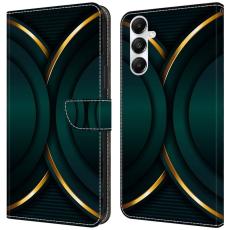 OEM - Samsung Galaxy A35 5G Skal 3D M&ouml;nstertryck &Auml;kta L&auml;der - Guld