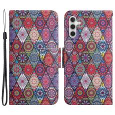 OEM - Samsung Galaxy A35 5G Skal Cross Textur Konstl&auml;der - Kaleidoscope