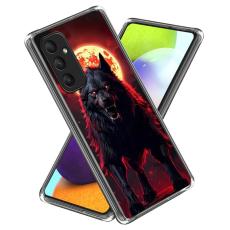 OEM - Samsung Galaxy A35 5G Skal IMD M&ouml;nster Tryckt St&ouml;tt&aring;lig TPU - Svart Wolf