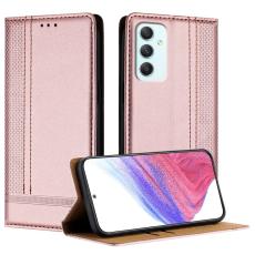 OEM - Samsung Galaxy A35 5G Skal L&auml;der St&auml;llfunktion - Ros&eacute;guld