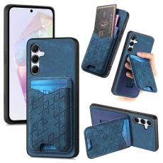 OEM - Samsung Galaxy A35 5G Skal M&ouml;nstrad Pl&aring;nboksfodral &Auml;kta L&auml;der - Bl&aring;