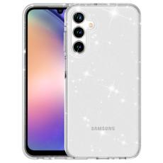OEM - Samsung Galaxy A35 5G Skal Plast Anti-rep Kr&auml;mig Glitter - Vit