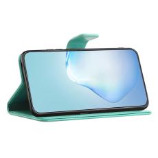 OEM - Samsung Galaxy A37 / A36 5G Fodral PU L&auml;der Uggla Tr&auml;d - Cyan