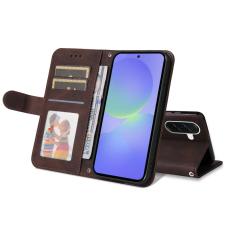 OEM - Samsung Galaxy A37 Pl&aring;nboksfodral &Auml;kta L&auml;der - Brun