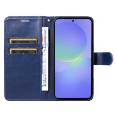 OEM - Samsung Galaxy A37 Pl&aring;nboksfodral Konstl&auml;der Med Rem - Bl&aring;