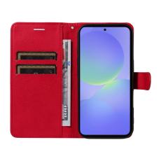 OEM - Samsung Galaxy A37 Pl&aring;nboksfodral Konstl&auml;der Med Rem St&auml;ll - R&ouml;d