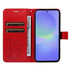 OEM - Samsung Galaxy A37 Pl&aring;nboksfodral Konstl&auml;der Blommor - R&ouml;d