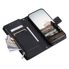 OEM - Samsung Galaxy A37 Pl&aring;nboksfodral Konstl&auml;der Glittrig - Svart