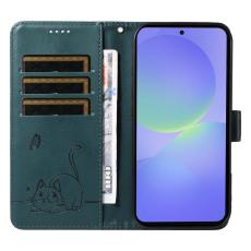 OEM - Samsung Galaxy A37 Pl&aring;nboksfodral Konstl&auml;der Kattm&ouml;nster - Bl&aring;