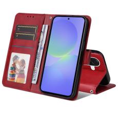 OEM - Samsung Galaxy A37 Pl&aring;nboksfodral Konstl&auml;der - R&ouml;d