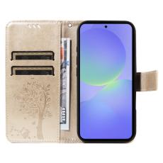 OEM - Samsung Galaxy A37 Pl&aring;nboksfodral Konstl&auml;der - Guld