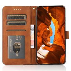 OEM - Samsung Galaxy A37 Pl&aring;nboksfodral Konstl&auml;der St&auml;llfunktion - Svart / Brun