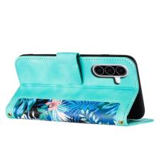 OEM - Samsung Galaxy A37 Fodral PU L&auml;der Blomm&ouml;nster - Gr&ouml;n