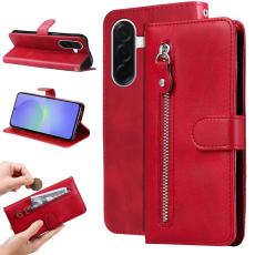 OEM - Samsung Galaxy A37 Fodral PU L&auml;der Med Dragkedja - R&ouml;d