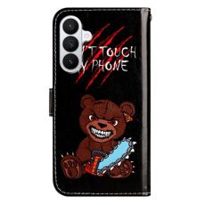 OEM - Samsung Galaxy A37 Fodral PU L&auml;der Tryckt M&ouml;nster - Vit