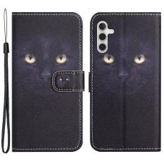 OEM - Samsung Galaxy A55 5G Pl&aring;nboksfodral 3D Crosshatch Konstl&auml;der - Cat's Eye