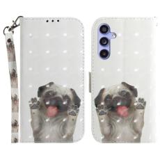 OEM - Samsung Galaxy A55 5G Pl&aring;nboksfodral Konstl&auml;der 3D M&ouml;nster - Pug
