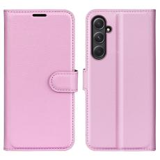OEM - Samsung Galaxy A55 5G Pl&aring;nboksfodral Konstl&auml;der Flip - Rosa