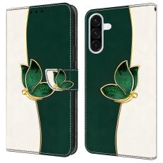 OEM - Samsung Galaxy A55 5G Pl&aring;nboksfodral Konstl&auml;der M&ouml;nstertryck - Gr&ouml;n Fj&auml;ril