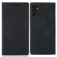 OEM - Samsung Galaxy A55 5G Pl&aring;nboksfodral Konstl&auml;der St&ouml;ts&auml;ker St&auml;ll - Svart