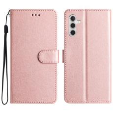 OEM - Samsung Galaxy A55 5G Pl&aring;nboksfodral Konstl&auml;der St&ouml;tskydd - Ros&eacute;guld