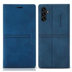 OEM - Samsung Galaxy A55 5G Pl&aring;nboksfodral Konstl&auml;der St&ouml;tt&aring;lig St&auml;ll - Bl&aring;